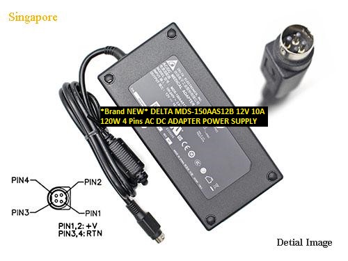*Brand NEW* DELTA MDS-150AAS12B 12V 10A 120W 4 Pins AC DC ADAPTER POWER SUPPLY